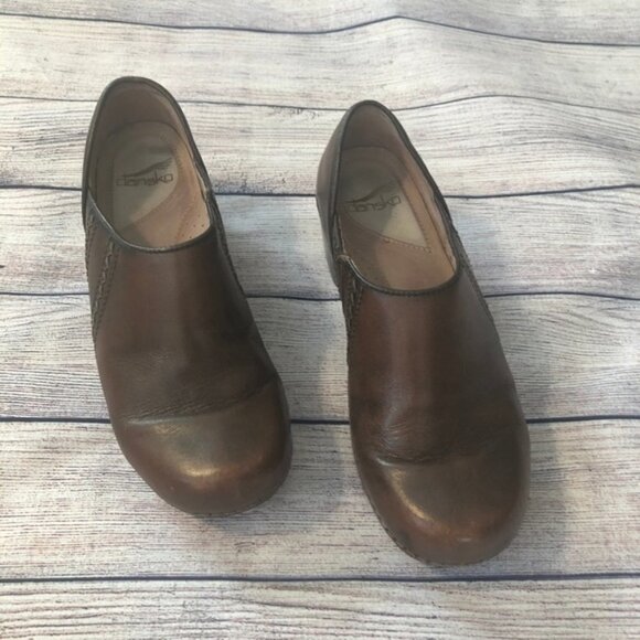Dansko Shoes - Dansko Brown Sienna Leather Clogs Size 38